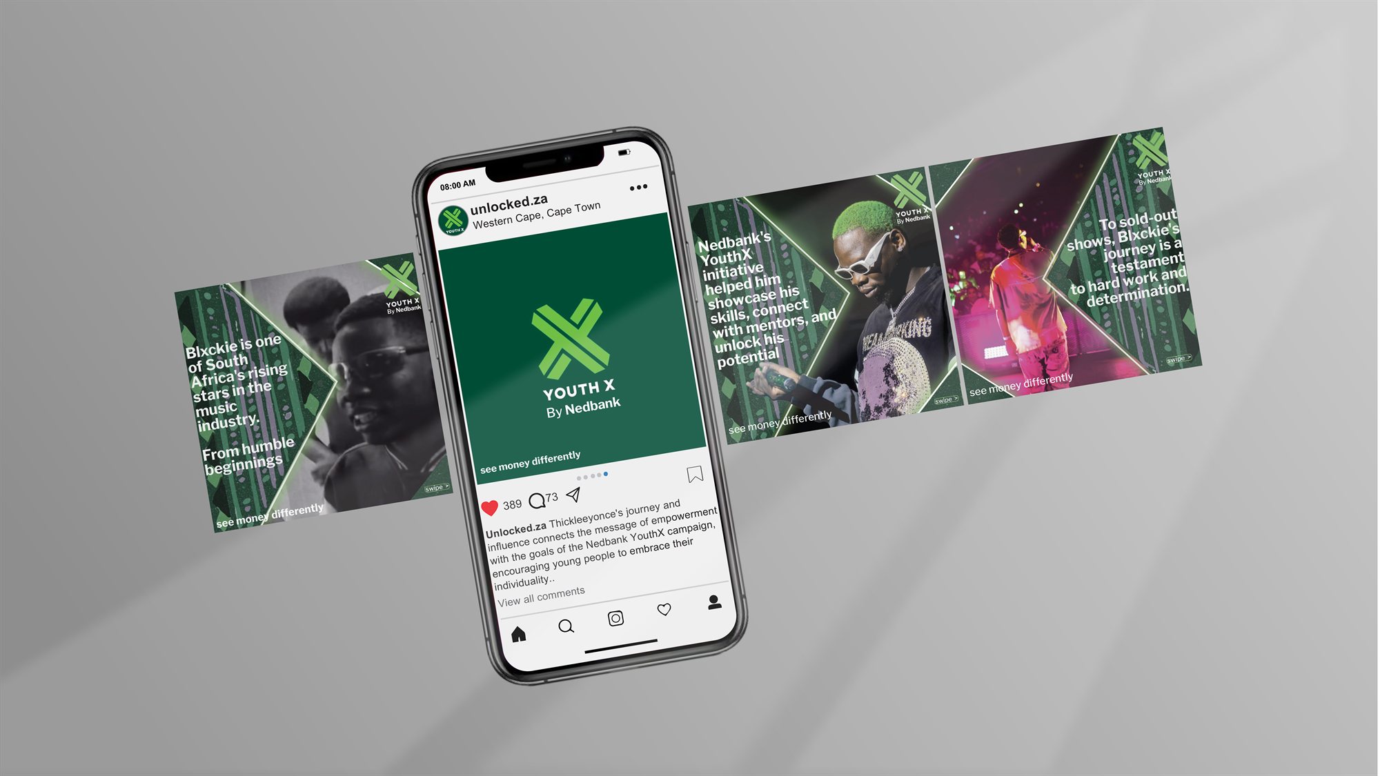 Nedbank Youth X campaign social mockups